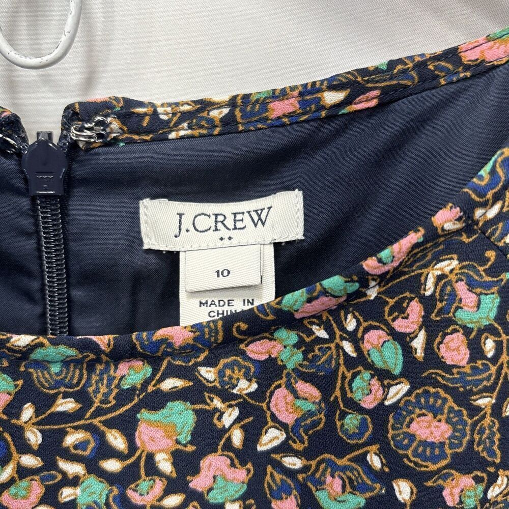 J Crew Flutter Sleeve Dress H5402 Medallion Print Multicolor Size 10 Boho Chic - Picture 7 of 10